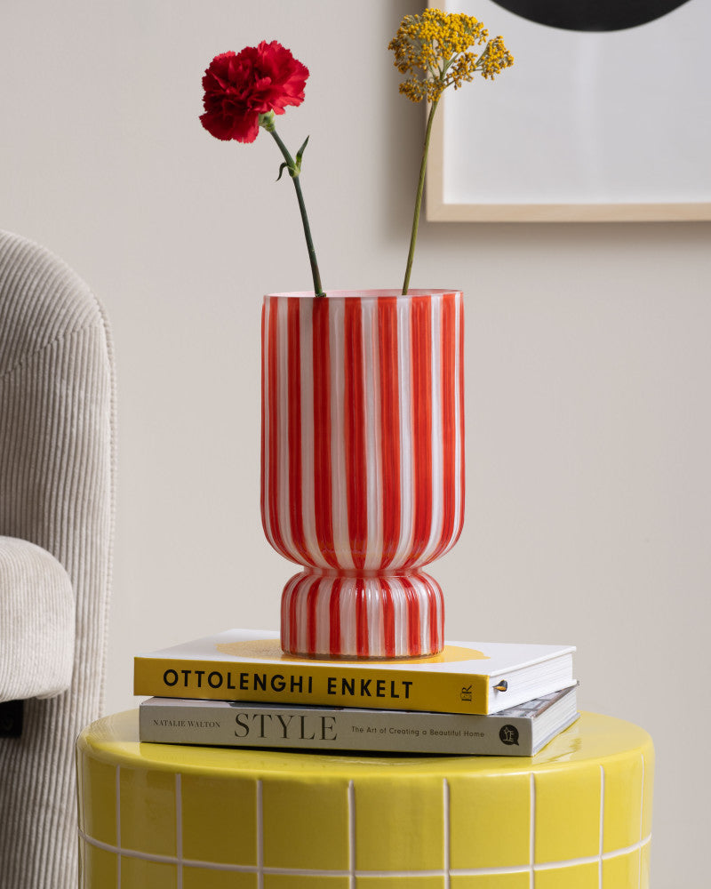 Vase rayado retro large